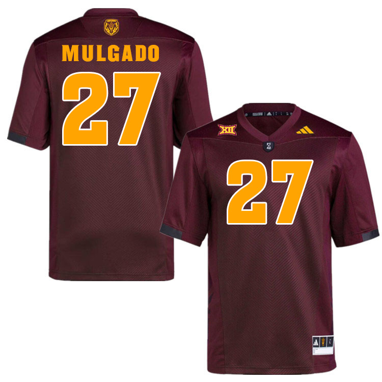 #27 Bobby Mulgado Arizona State Sun Devils College Football Jerseys Stitched-Maroon